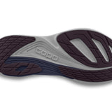 Sole close up of women's purple & grey daily road running shoes.
